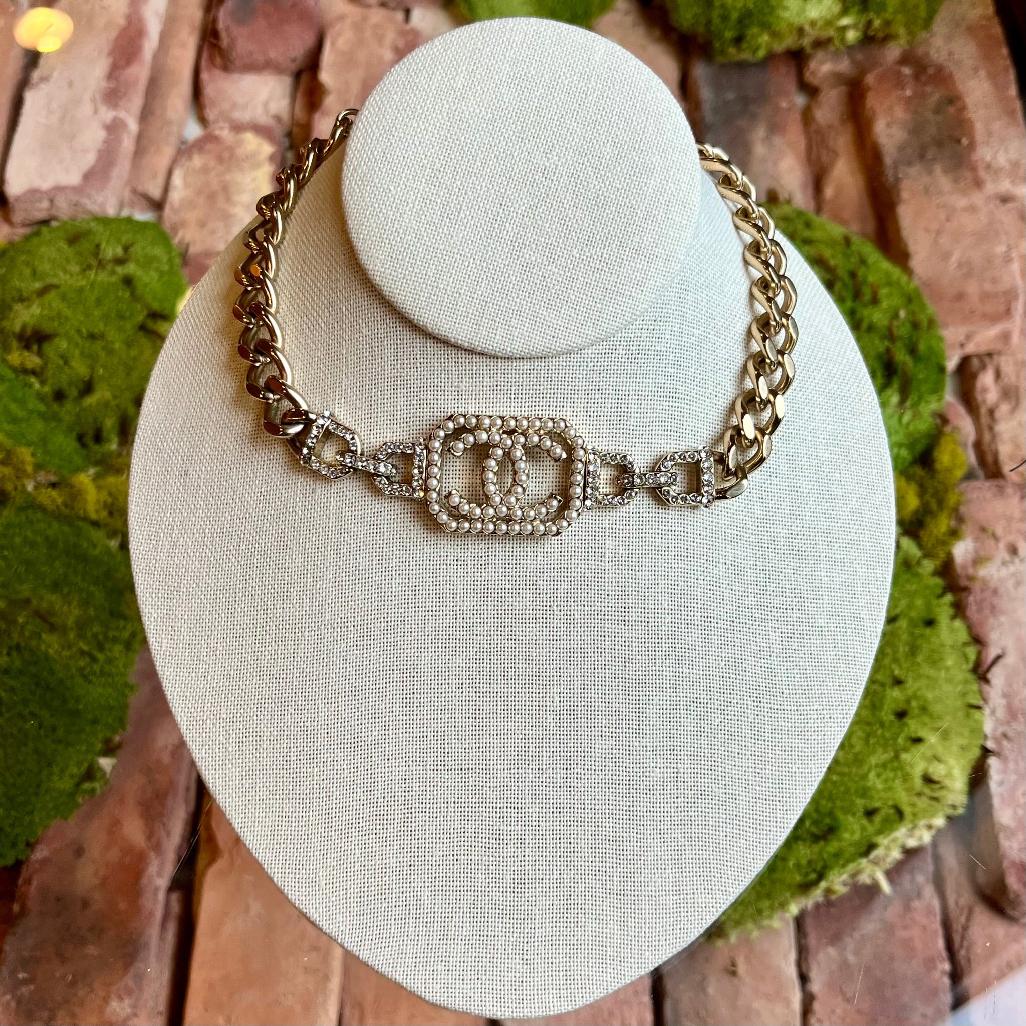 CHANEL Vendome CC Chain Choker Necklace