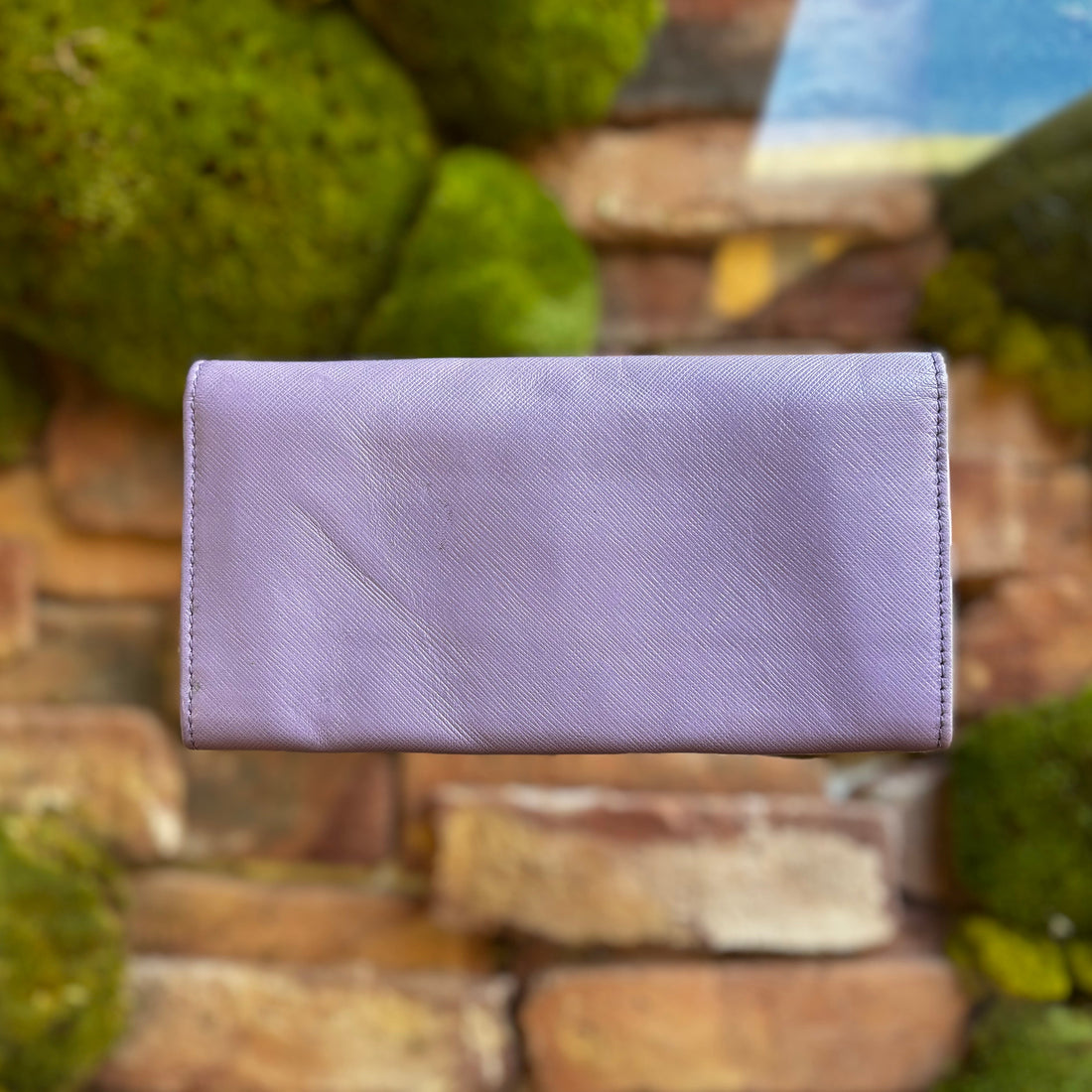 SALVATORE FERRAGAMO Gancini Purple Hammered Leather Wallet