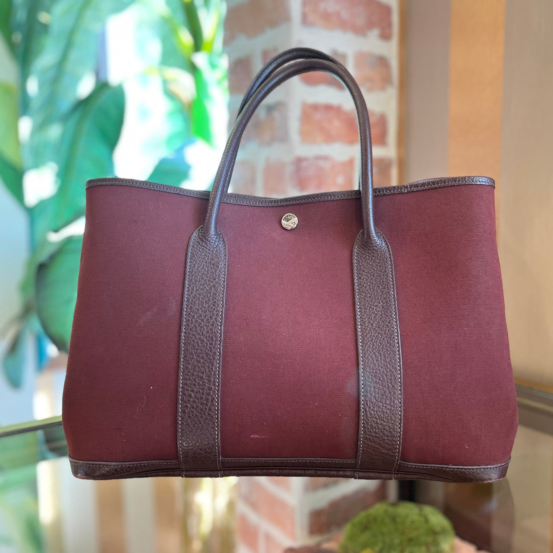 HERMES Garden Party 36 Toile Buffle Gala Tote