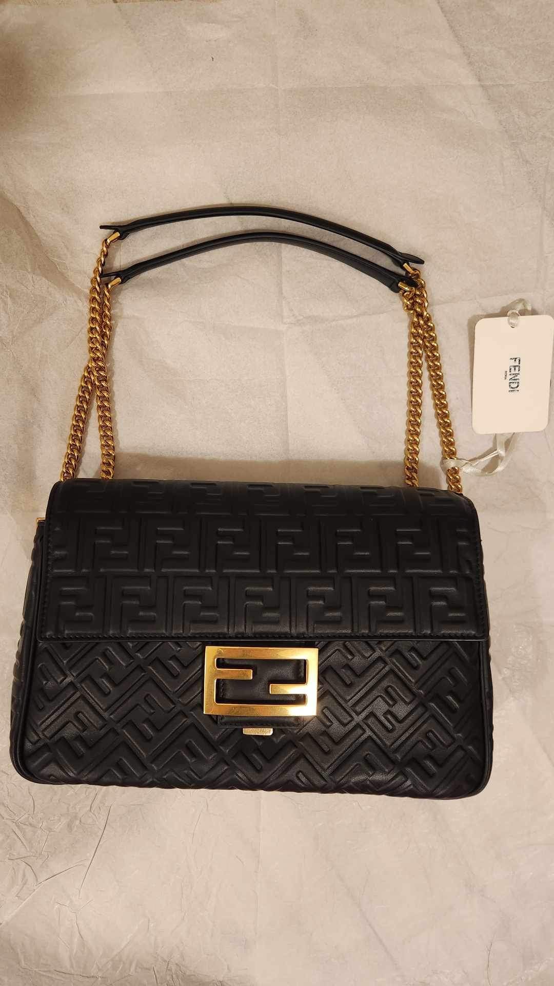 Black Nappa Leather Baguette