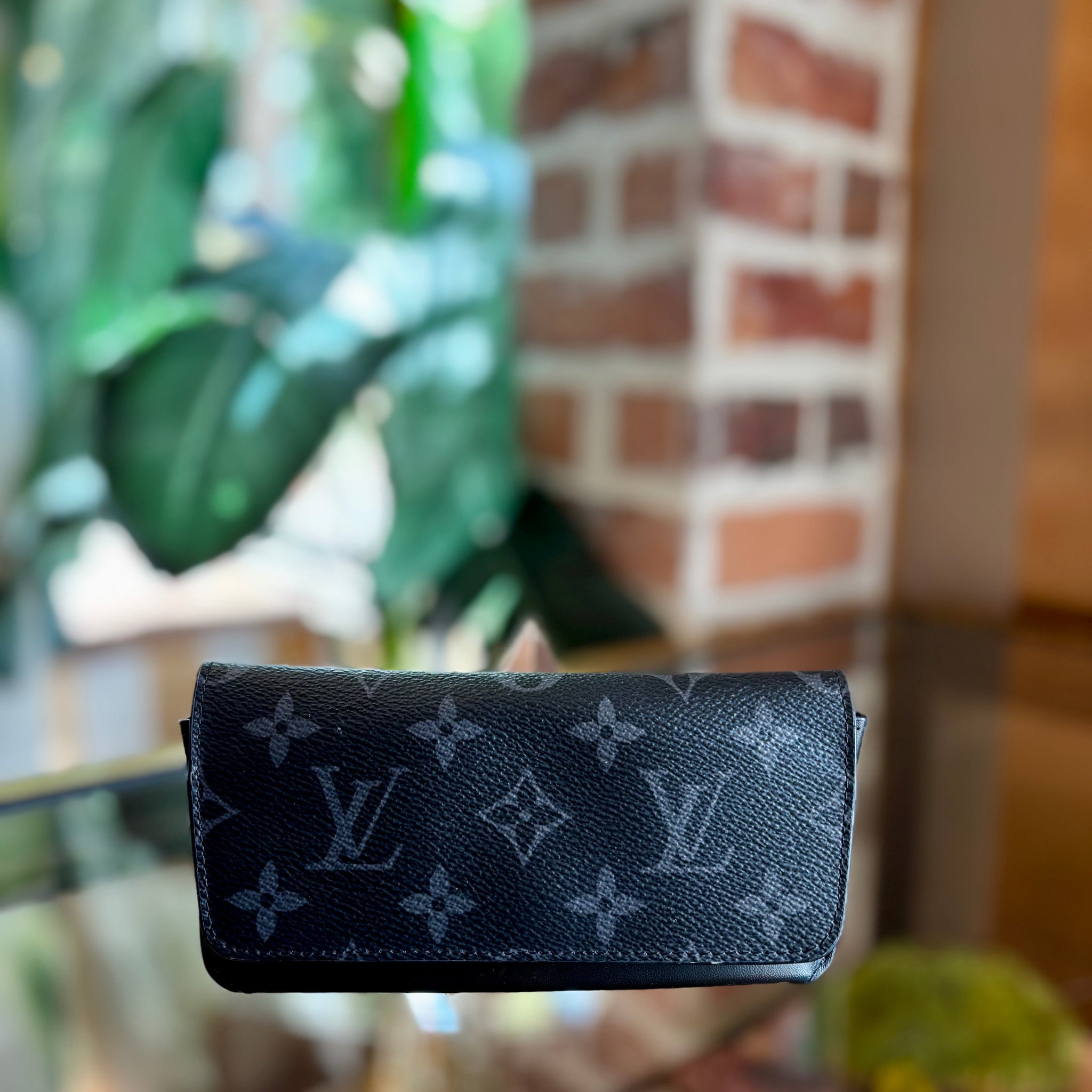 LOUIS VUITTON Monogram Eclipse Woody Glasses Case