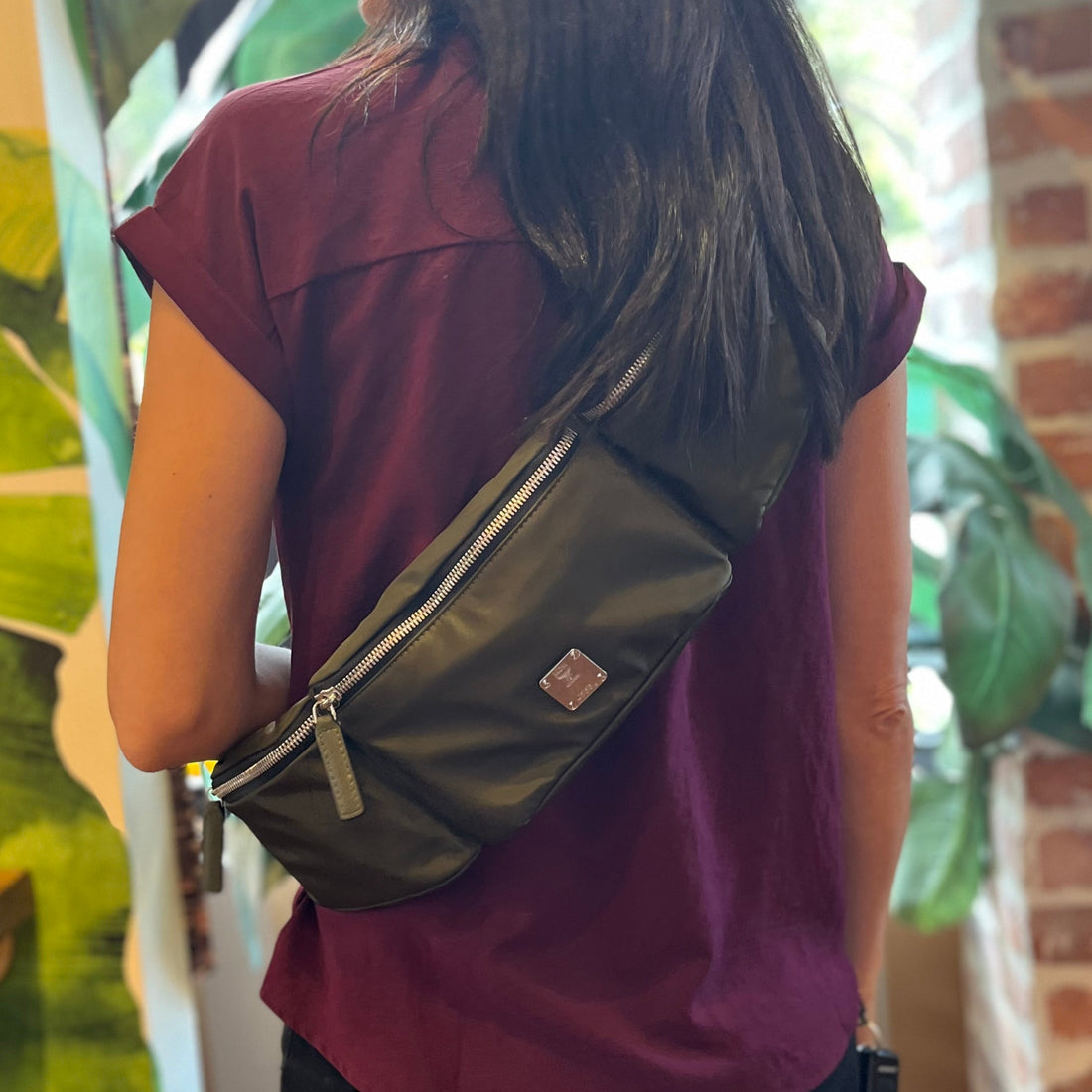 MCM Green Nylon Belt Bag