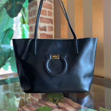 SALVATORE FERRAGAMO Gancio City Large Leather Tote