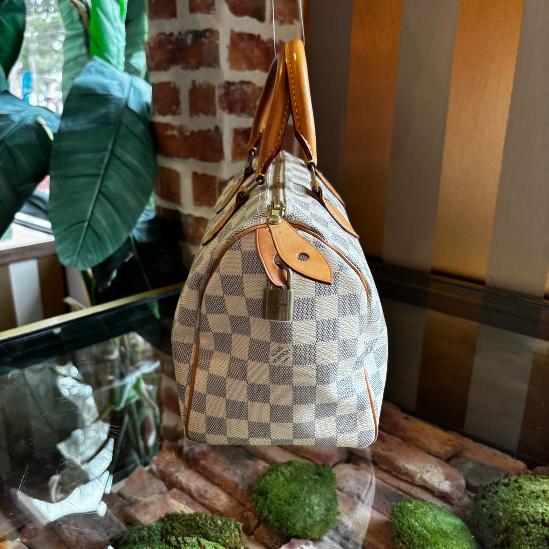 LOUIS VUITTON Damier Azur Speedy 25