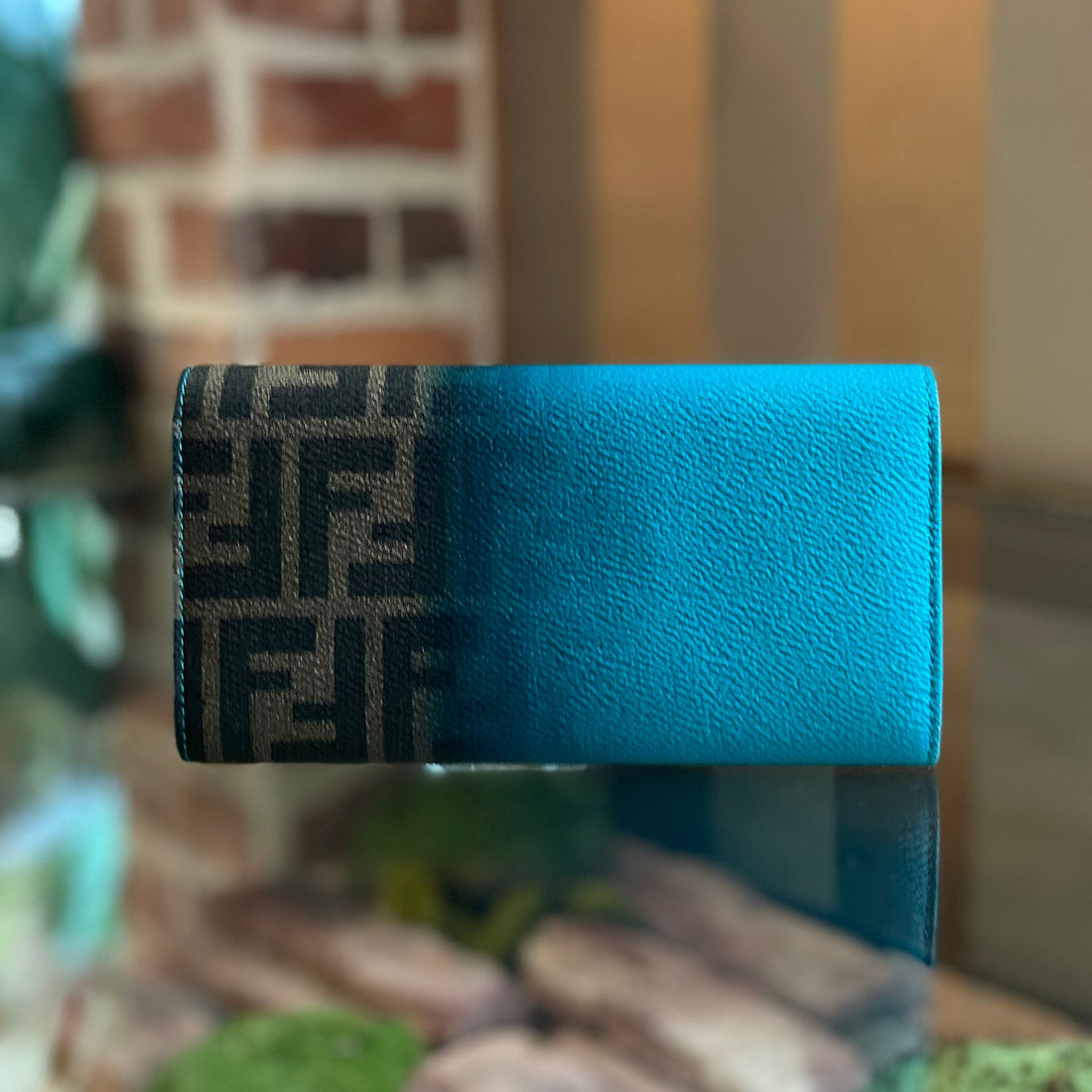 FENDI Continental Ombre Zucca Coated Canvas Wallet