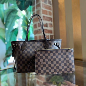 LOUIS VUITTON Neverfull PM Damier Ebene Canvas Tote Bag