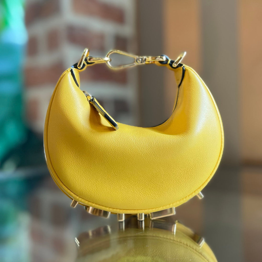 FENDI Fendigraphy Nano Yellow Handbag