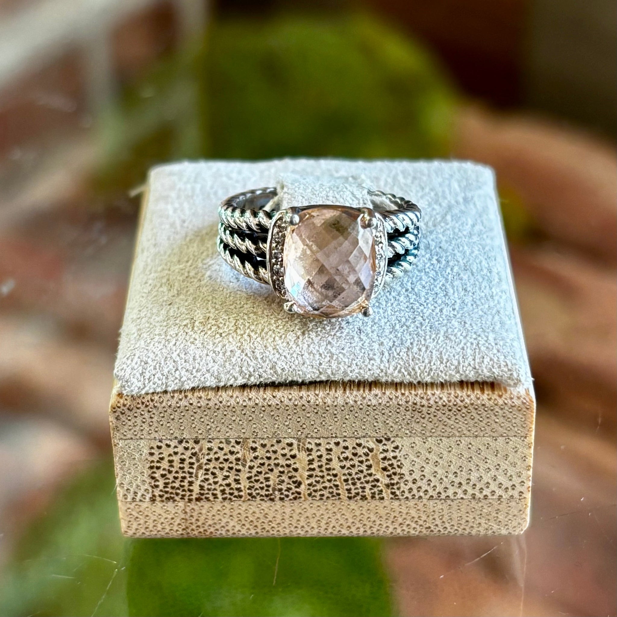 DAVID YURMAN Petite Wheaton Morganite Ring SZ 4.5