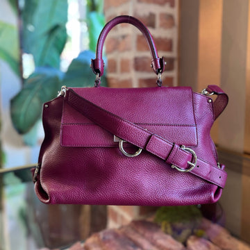 SALVATORE FERRAGAMO Sofia Large Fuschia Shoulder Bag