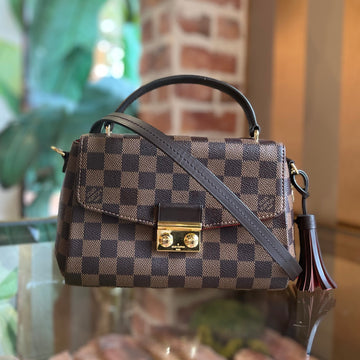 LOUIS VUITTON Croisette Damier Ebene Canvas Top Handle Bag