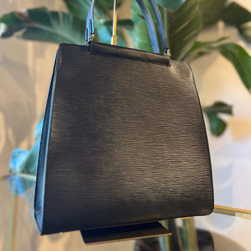LOUIS VUITTON Figari MM Black Epi Leather Top Handle Bag