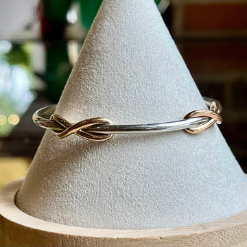 TIFFANY & CO. Infinity Double Cuff Bracelet Sterling Silver 18K Rose Gold