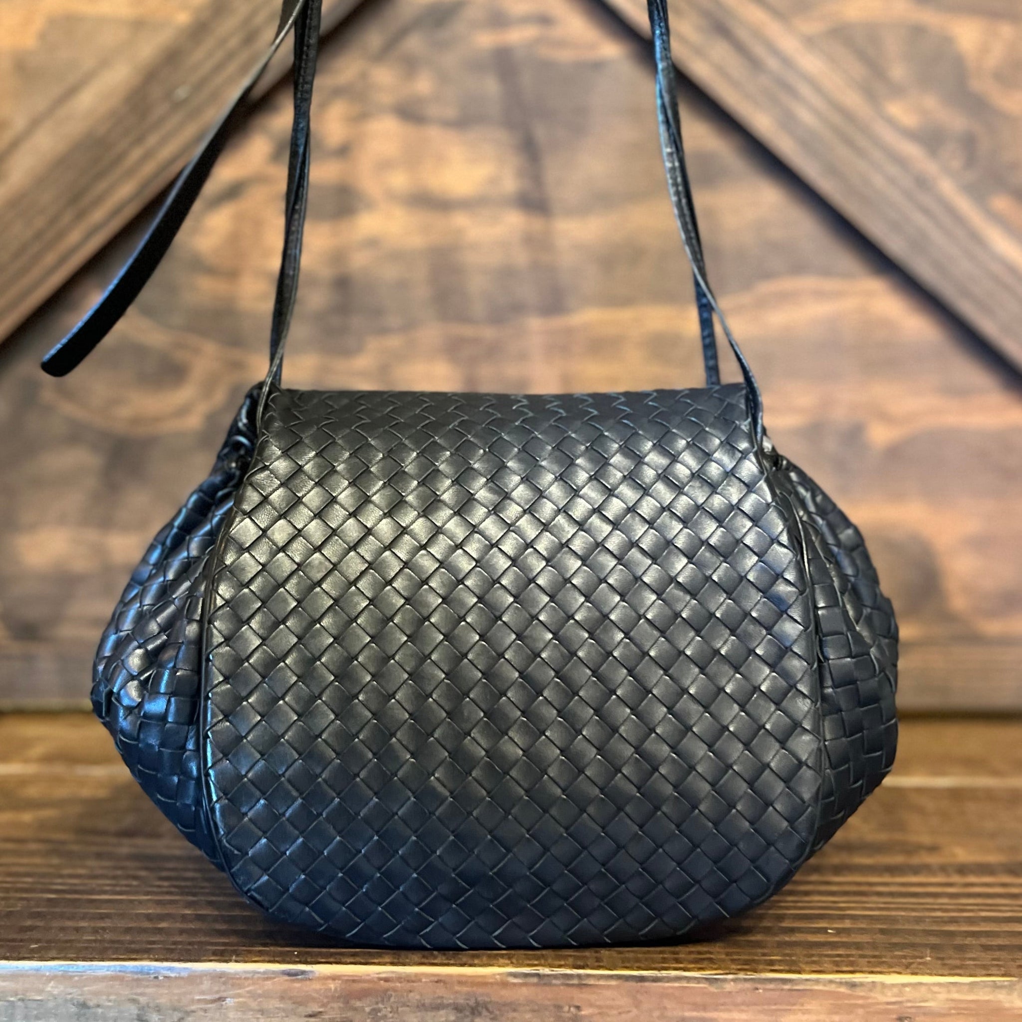 BOTTEGA VENETA Intrecciato Nappa Leather Flap Crossbody Bag