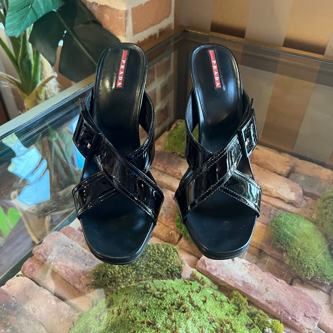 PRADA Black Patent Leather Heels 40