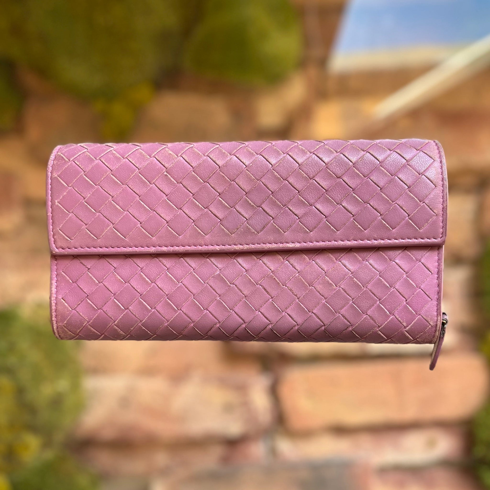 BOTTEGA VENETA Intrecciato Woven Lambskin Continental Flap Wallet