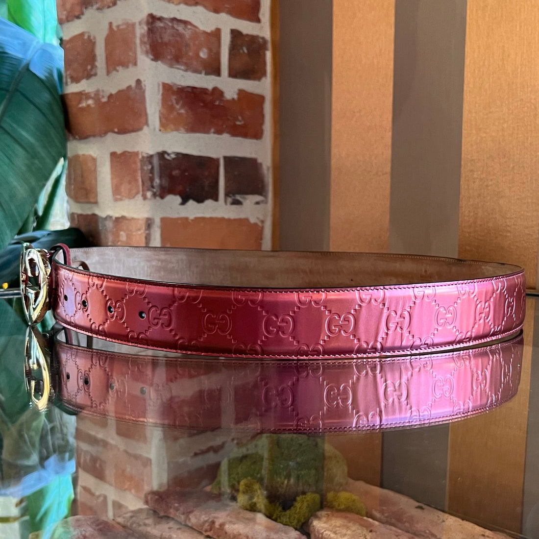 GUCCI Lovely Heart GG Guccissima Leather Belt 100/40 (30 US)