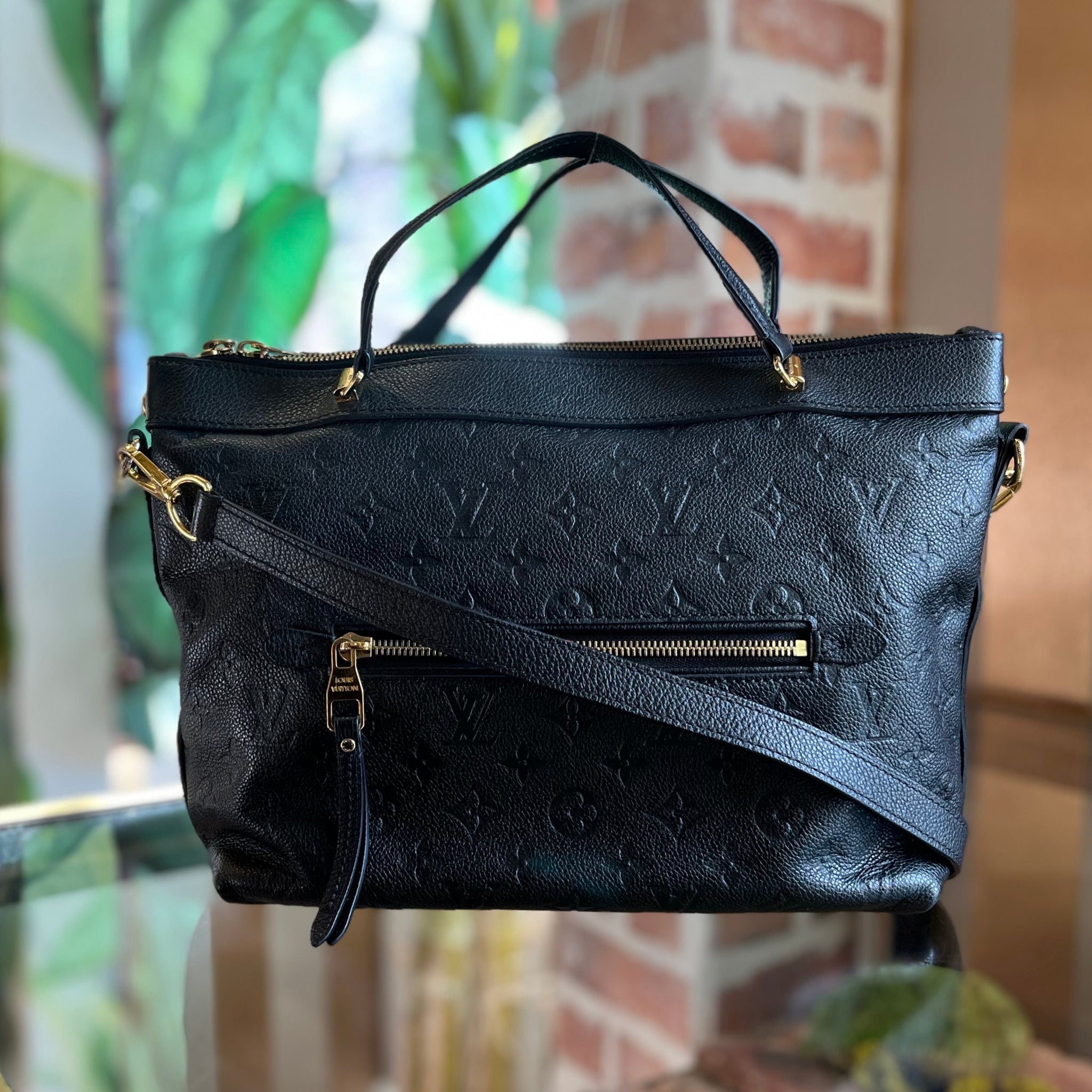 LOUIS VUITTON Bastille PM Black Monogram Empreinte Leather Tote Bag