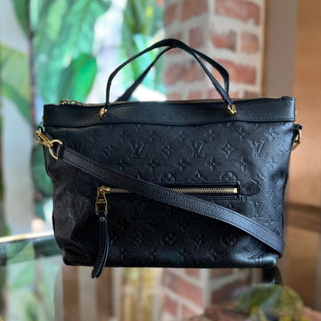 LOUIS VUITTON Bastille PM Black Monogram Empreinte Leather Tote Bag