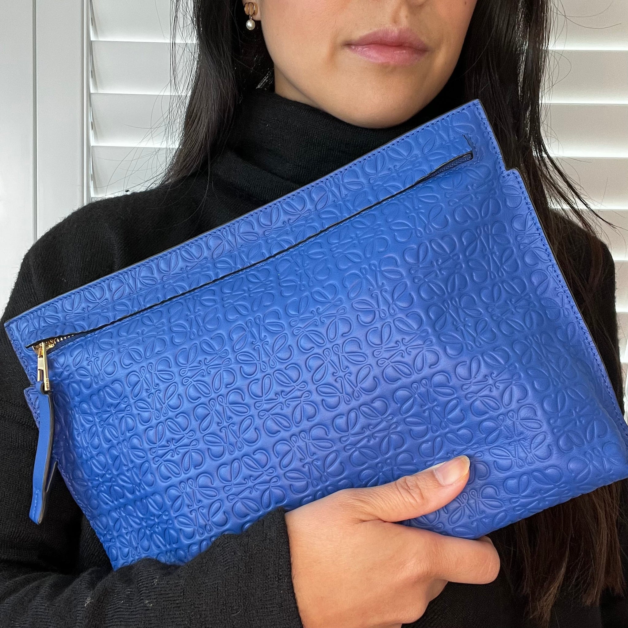 Royal Blue Calfskin T-pouch