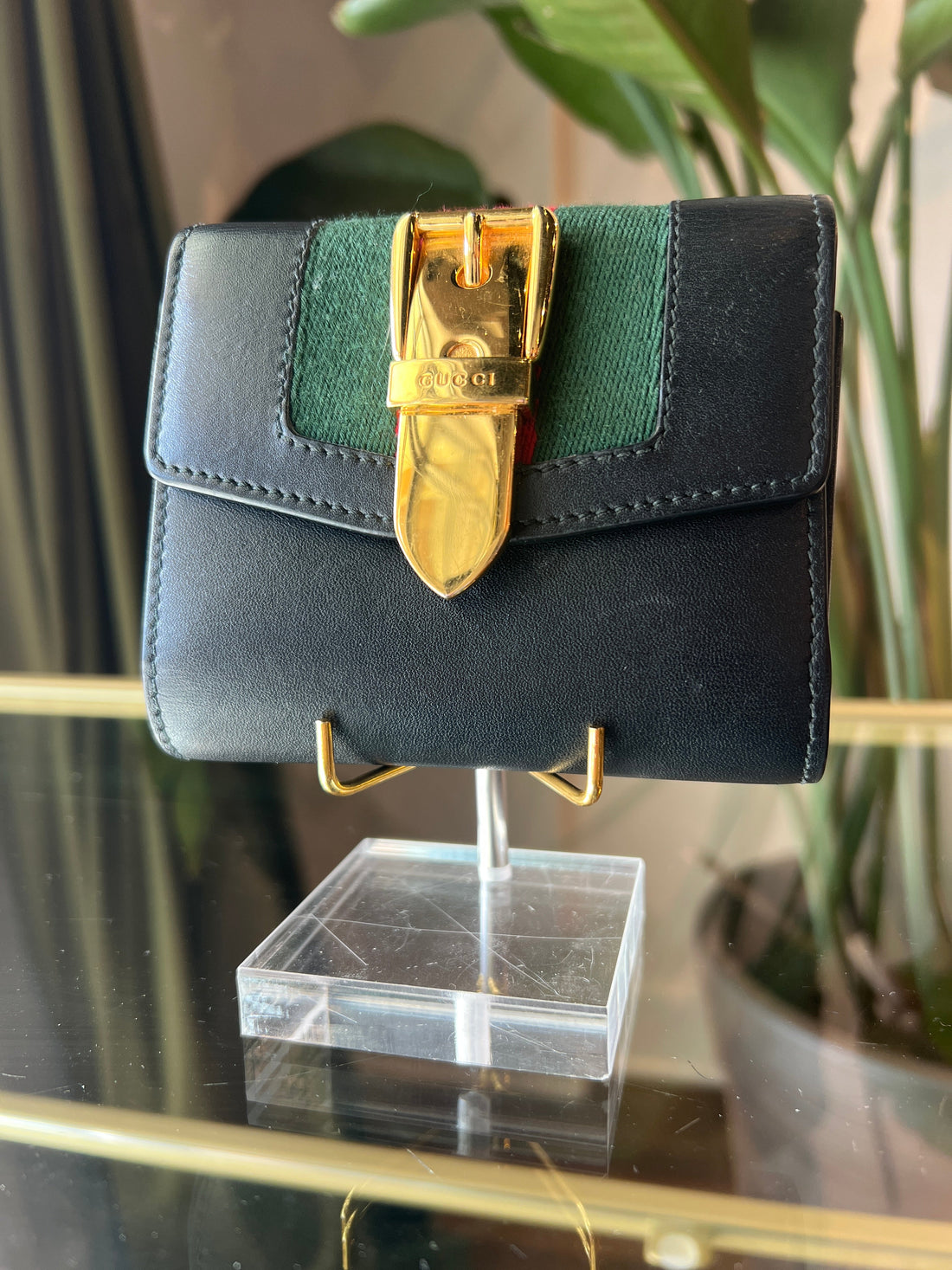 GUCCI Web Canvas Compact Wallet