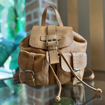 FENDI Selleria Calfskin Leather Backpack