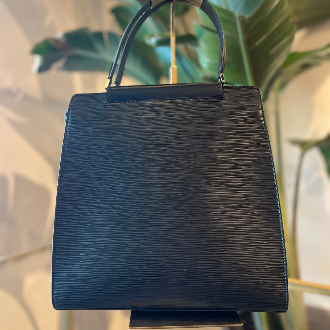 LOUIS VUITTON Figari MM Black Epi Leather Top Handle Bag