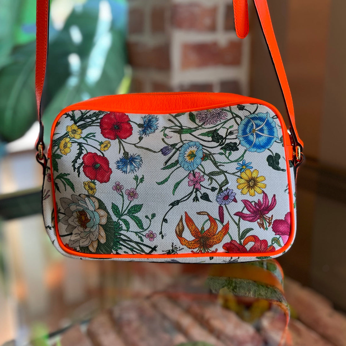 GUCCI Canvas Flora Floral Shoulder Bag