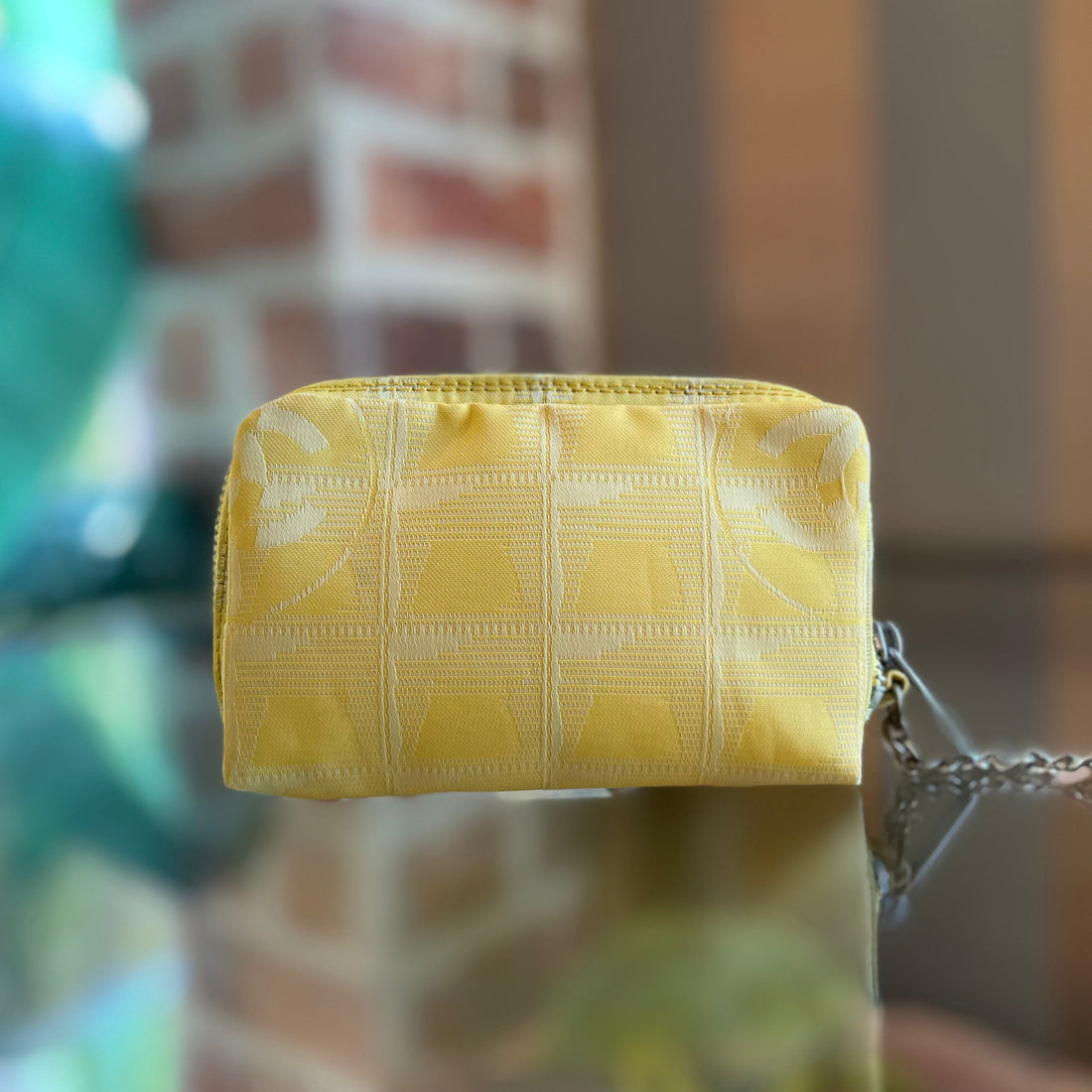 CHANEL Travel Line Yellow Nylon Key Pouch