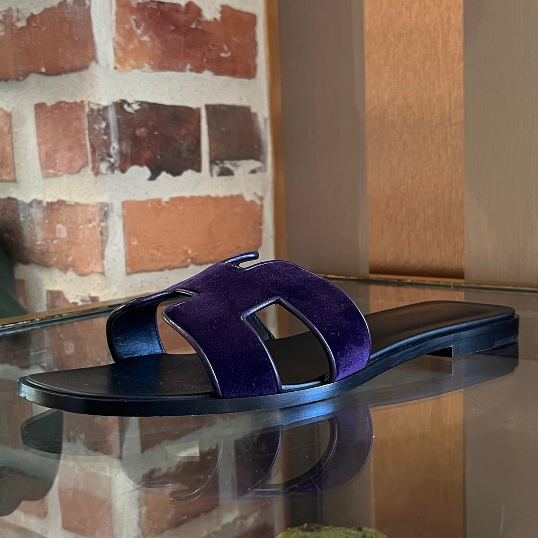HERMES Oran Purple Sandals SZ 39.5 (9.5 US)