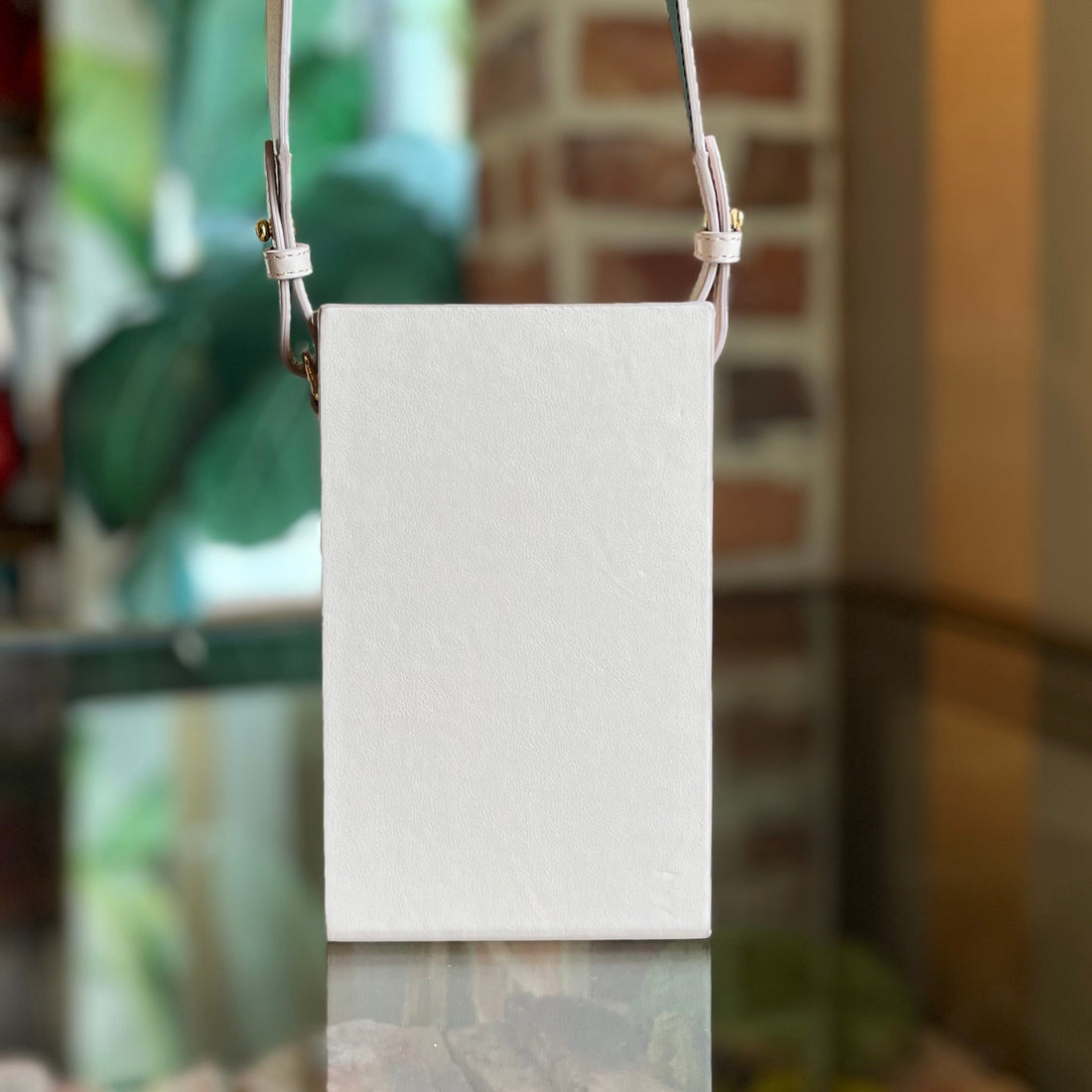 FENDI Vitello Fluffy Logo Vertical Box Crossbody