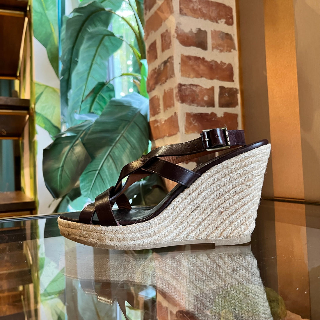 BURBERRY Leather Espadrille Sandals SZ39(9US)