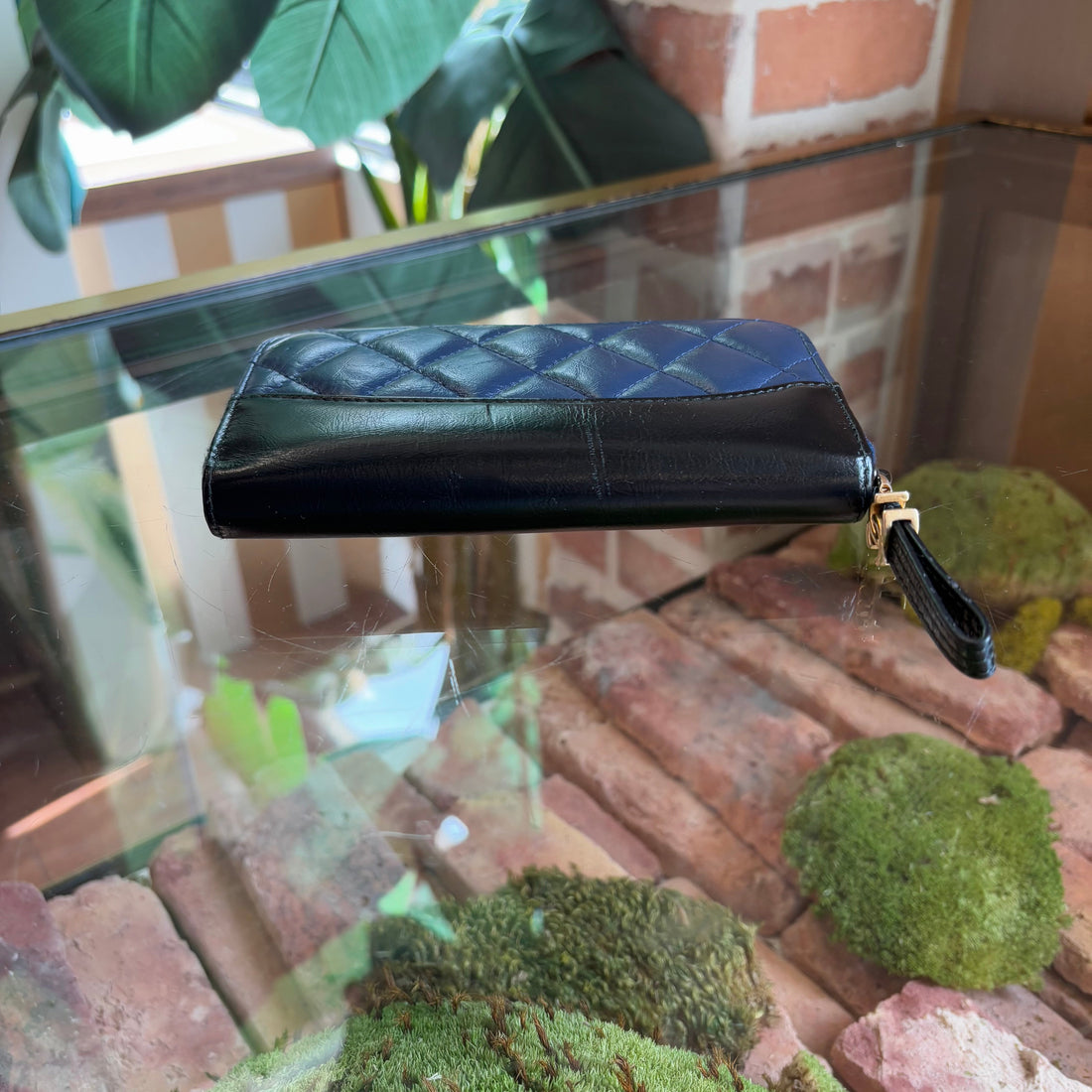 CHANEL Aged Calfskin Quilted Small Gabrielle Zip Around Wallet