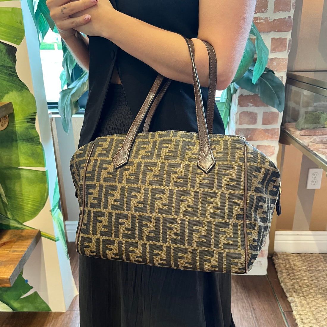 FENDI Zucca FF Canvas Vintage Satchel