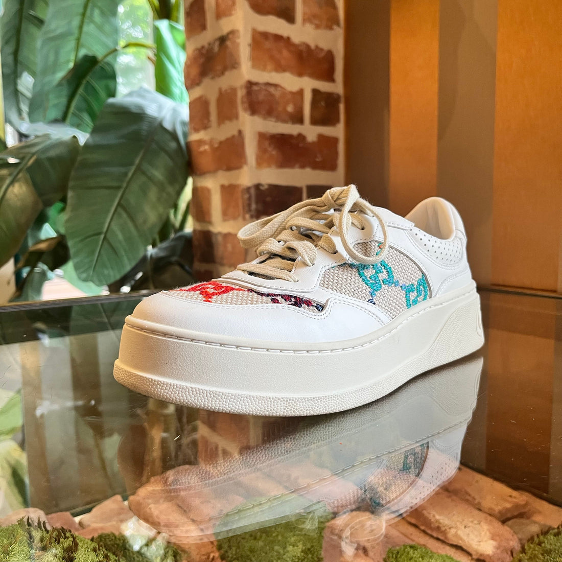 GUCCI Mulitcolor GG Canvas Sneakers SZ 39 ( 9 US)