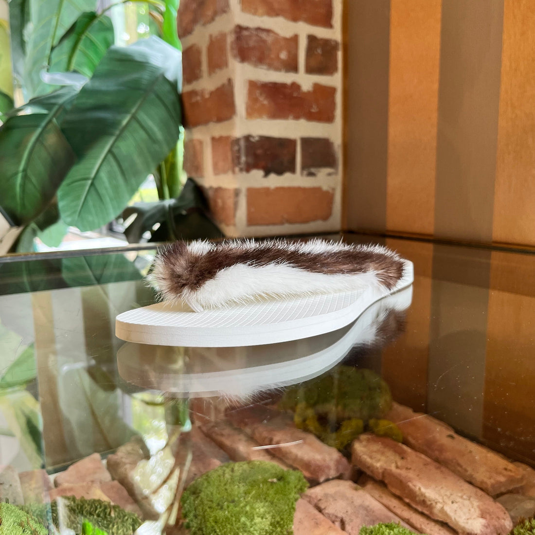 VALENTINO Mink Fur Thong Sandals SZ40(10US)