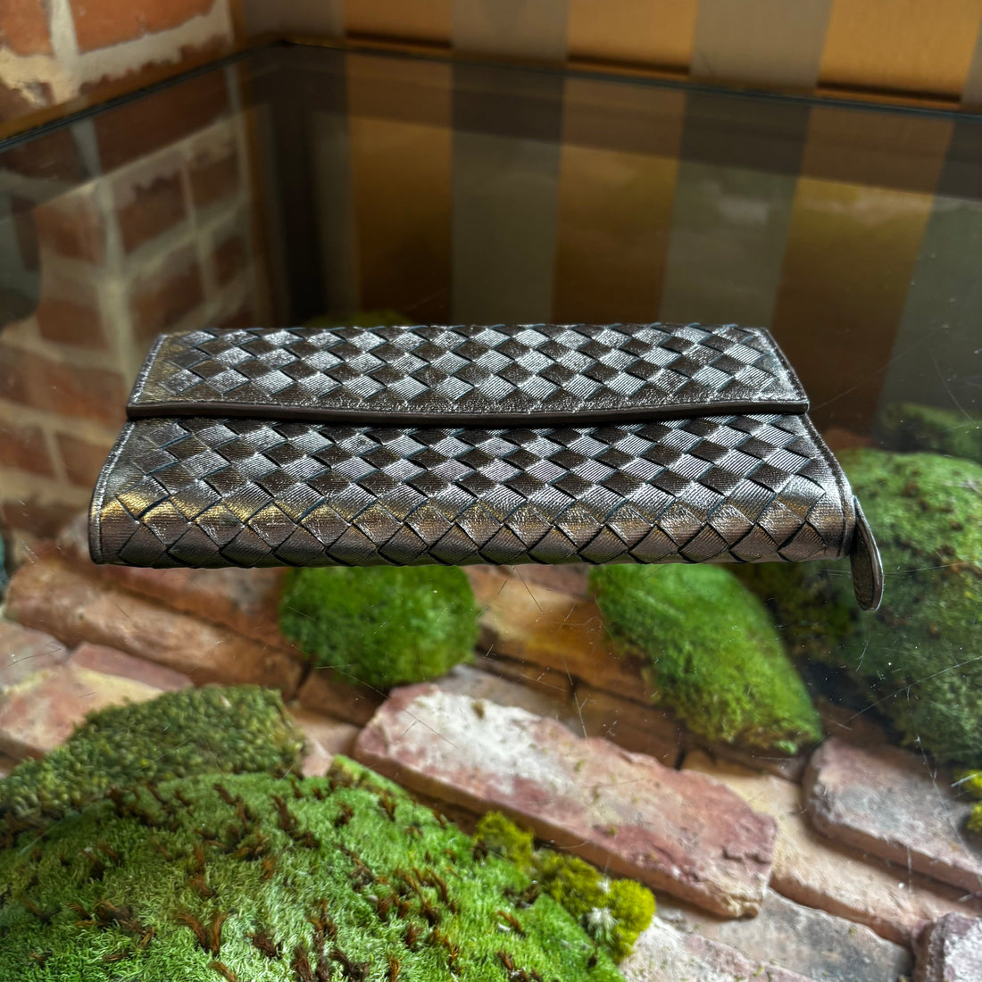BOTTEGA VENETA Metallic Intrecciato Long Wallet
