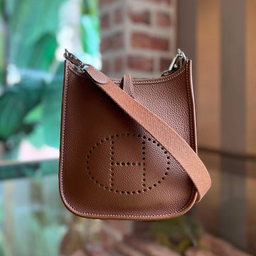 HERMES Evelyne TPM Gold Togo Crossbody Bag