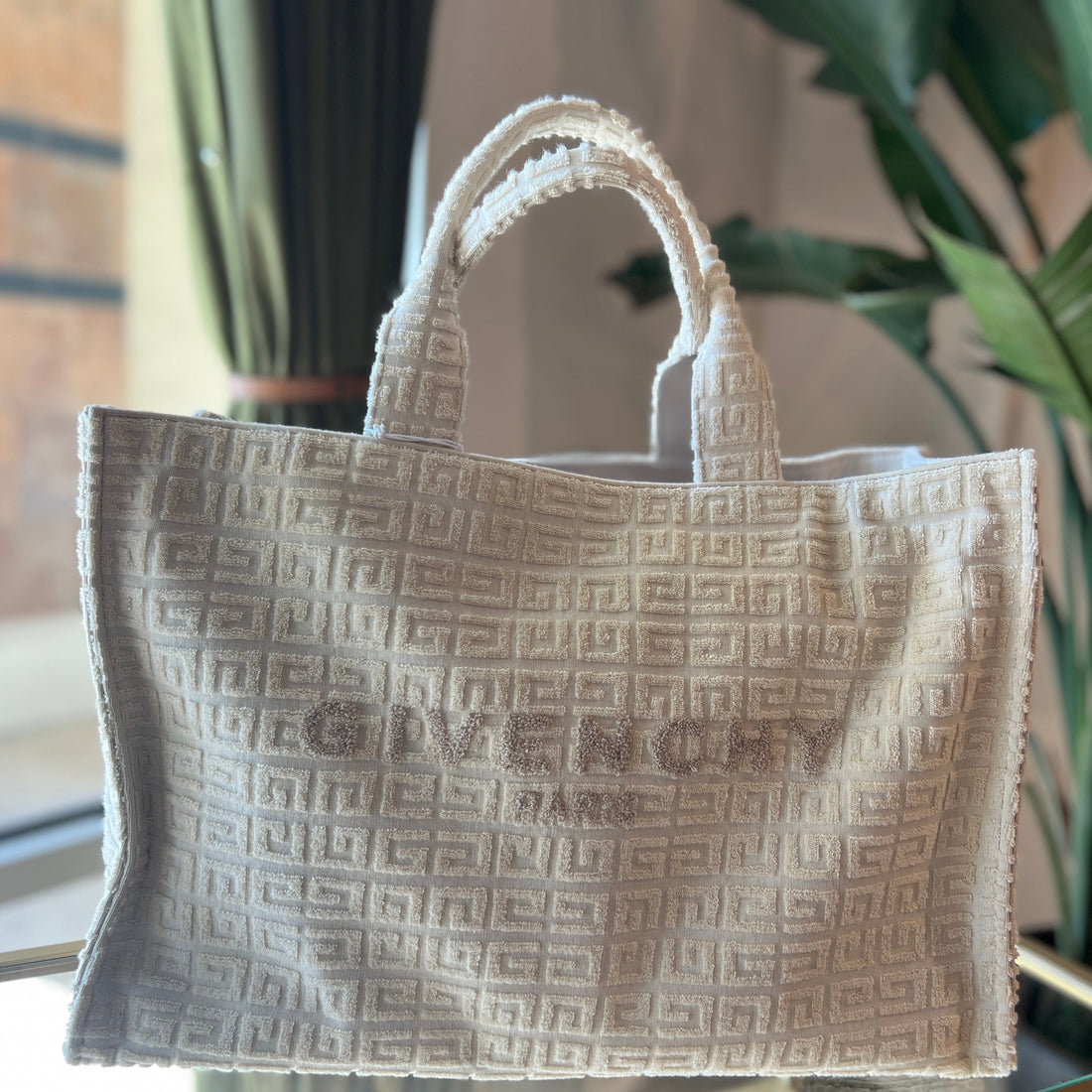 GIVENTCHY Ivory G Terry Cloth Tote Bag