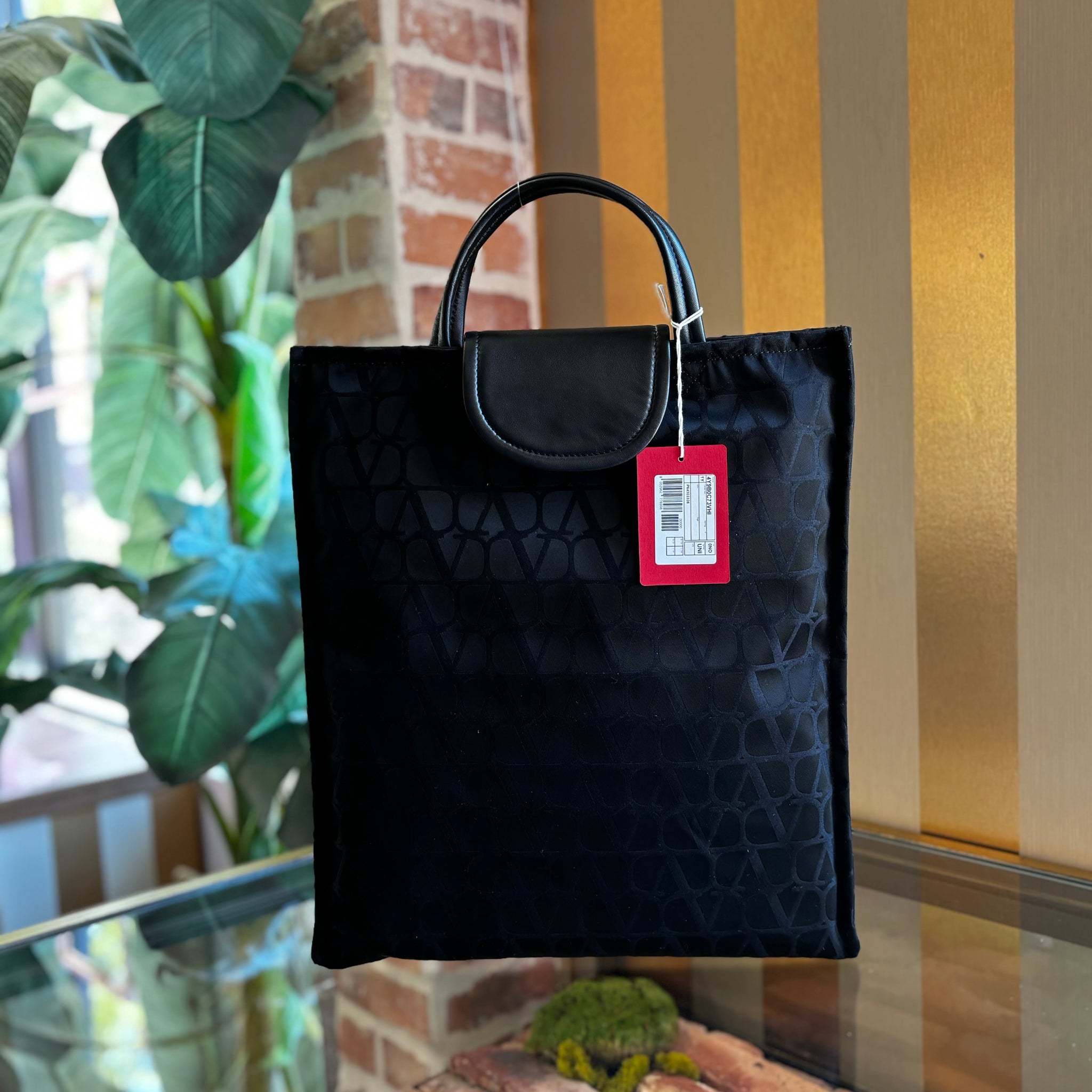 VALENTINO V Jacquard Foldable Tote Bag