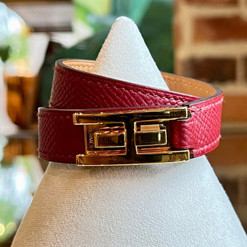 HERMES Drag Double Tour Epsom Calfskin Bracelet SZT1(XS US) TS4033