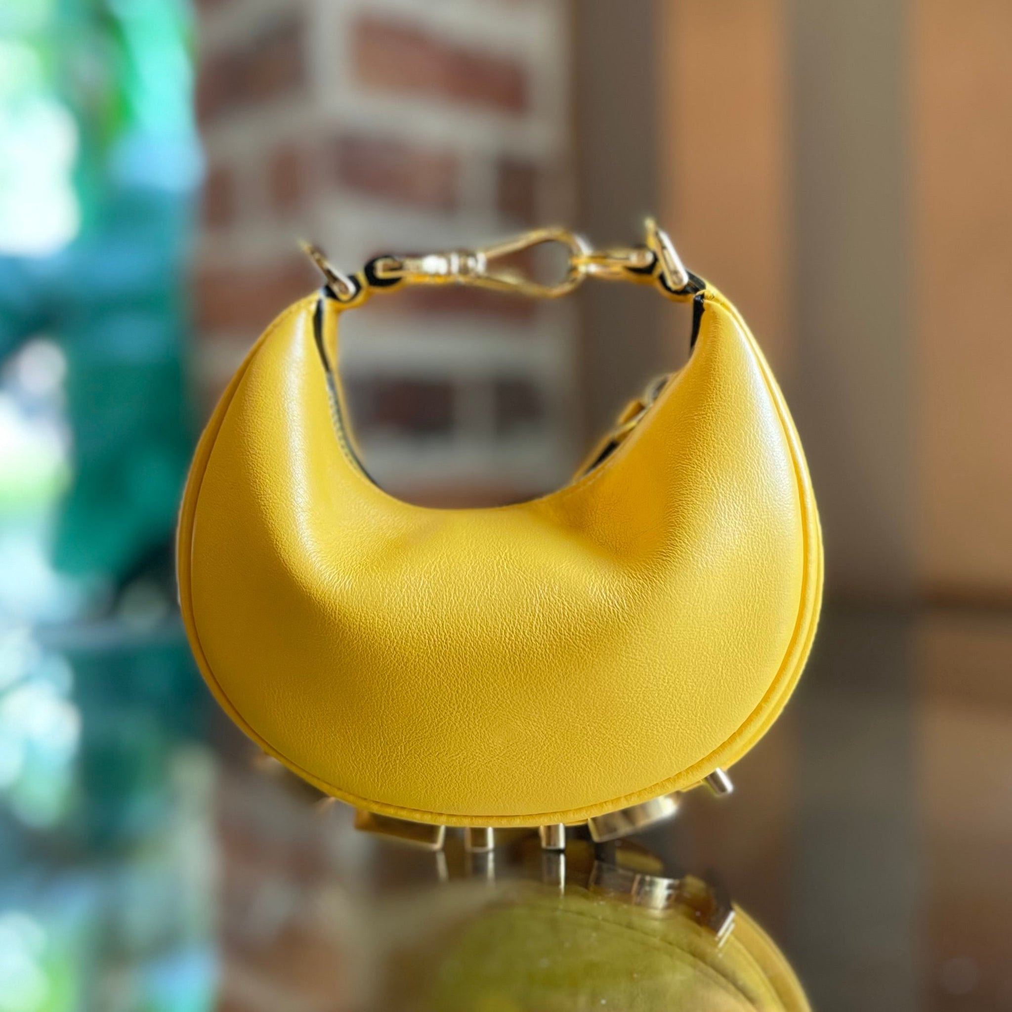 FENDI Fendigraphy Nano Yellow Handbag