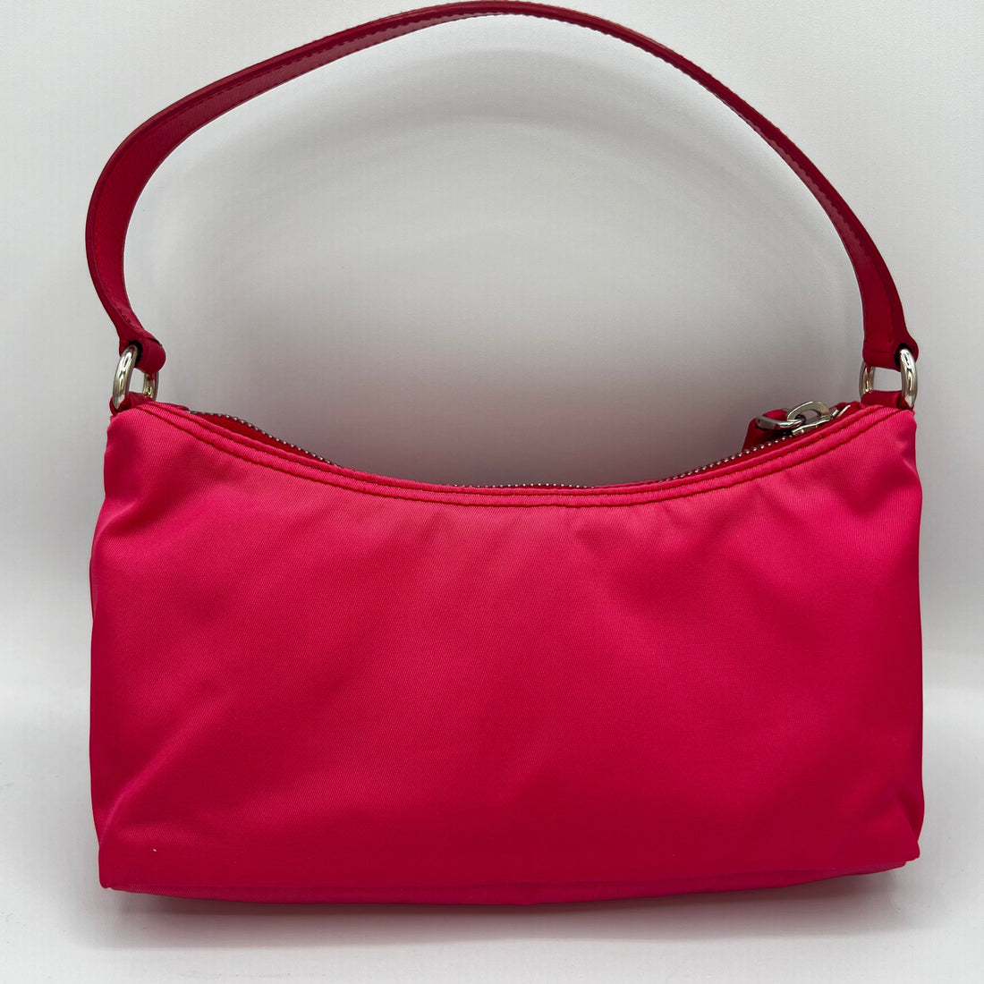 Rare Pink Nylon & Leather Shoulder Bag