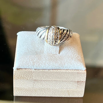 DAVID YURMAN Diamond Sculpted Cable Ring SZ 5