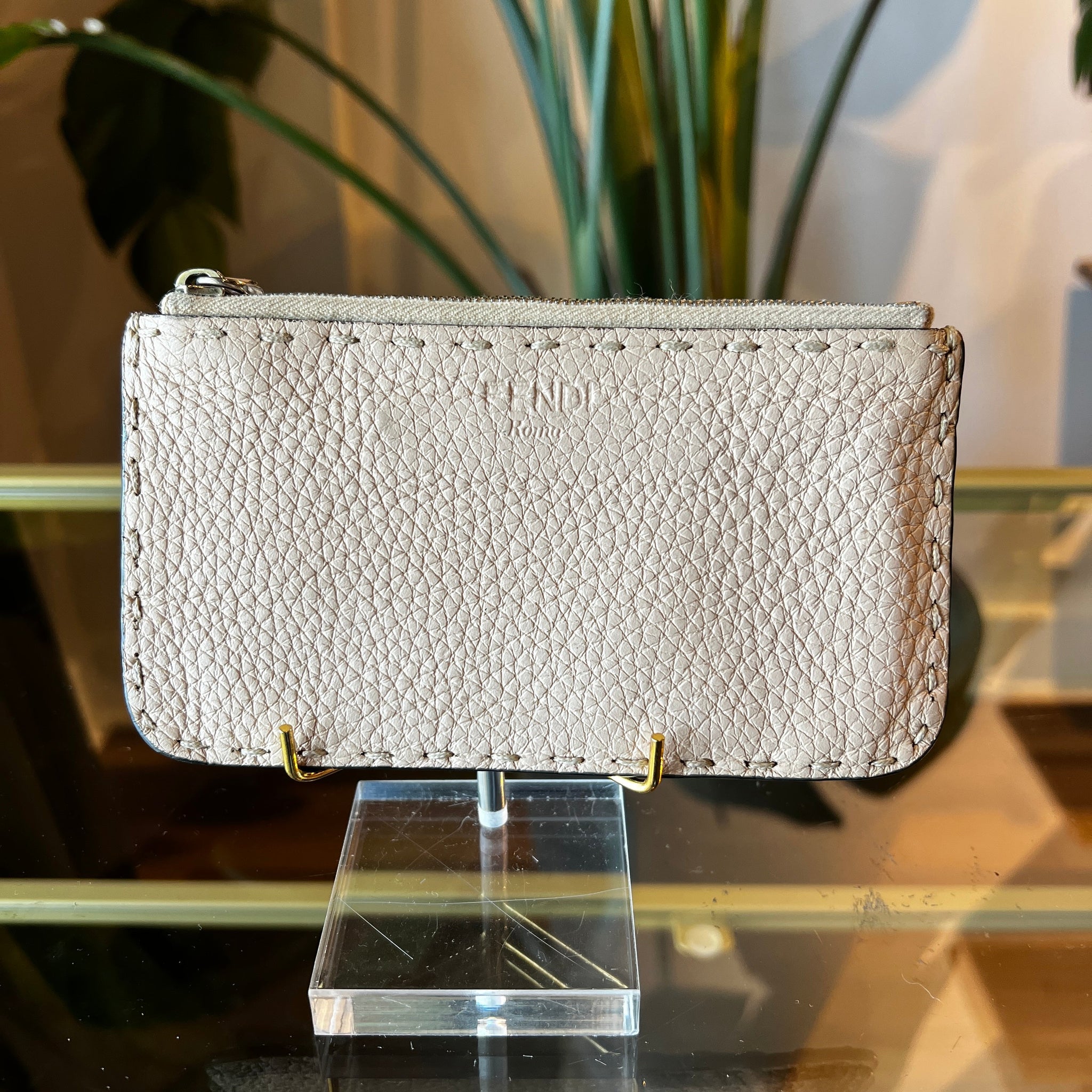 FENDI Cuoio Romano Selleria Zip Card Holder