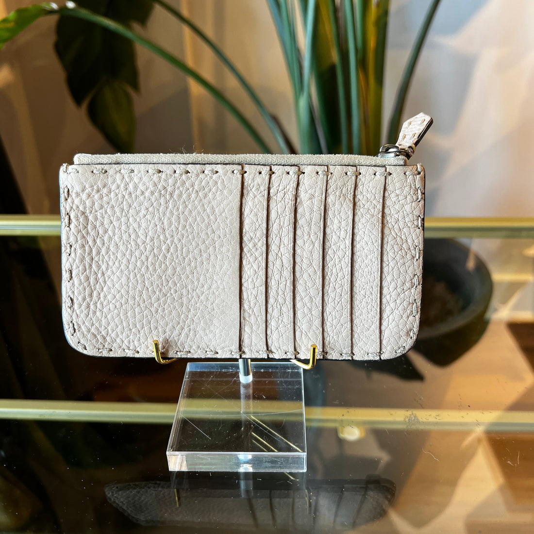 FENDI Cuoio Romano Selleria Zip Card Holder