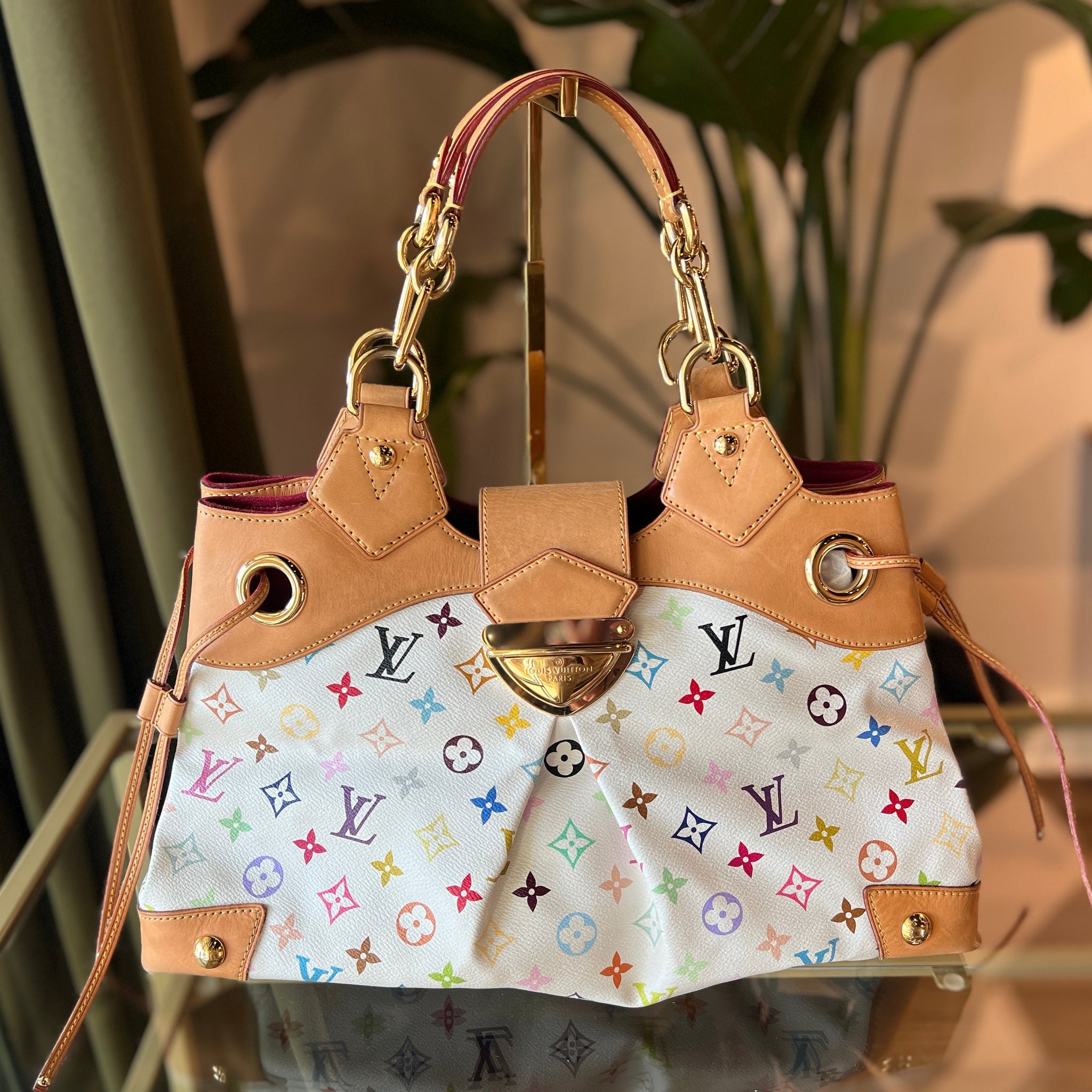 LOUIS VUITTON White Multicolor Ursula Shoulder Bag