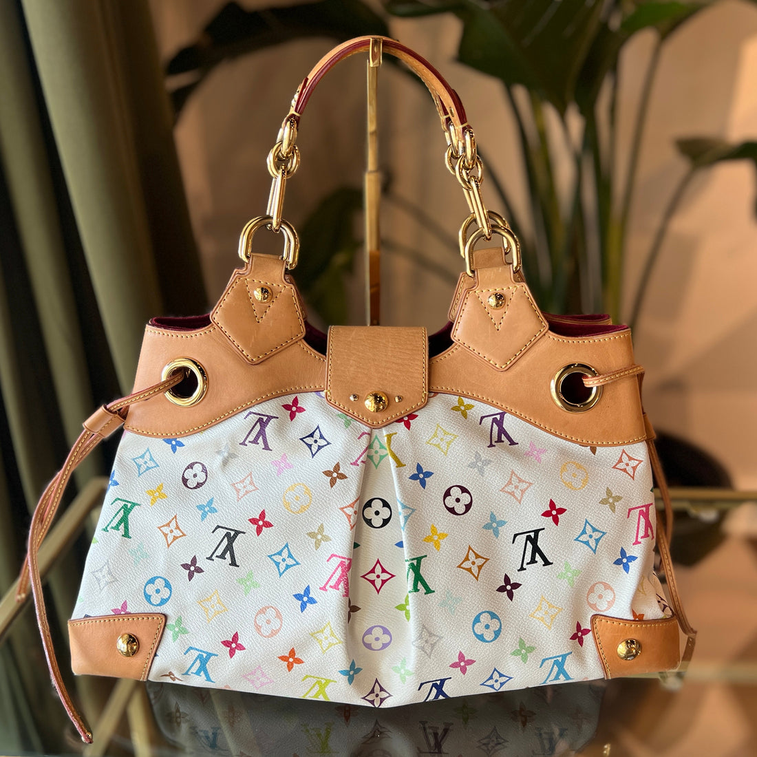 LOUIS VUITTON White Multicolor Ursula Shoulder Bag