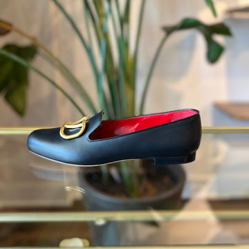 VALENTINO Black Leather Loafers SZ 40