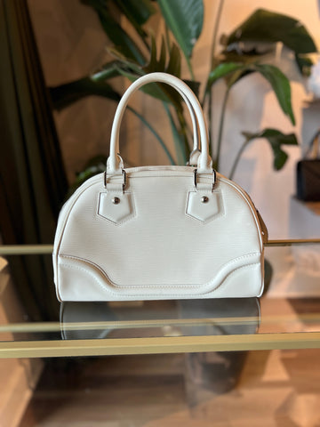 LOUIS VUITTON Ivory Epi Leather Montaigne PM Satchel