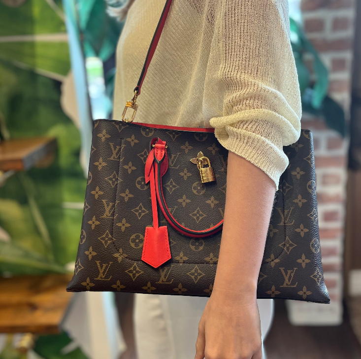 LOUIS VUITTON Flower Monogram Canvas Tote Bag